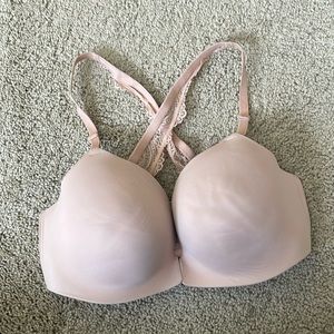 SOMA blush pink Enbliss luxe front close lace back bra 34D